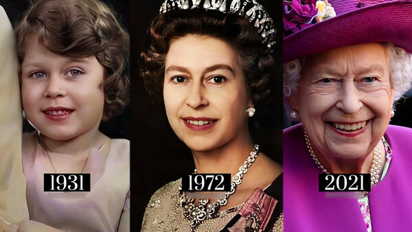 지난 8일 96세의 일기로 서거한 엘리자베스 2세 영국 여왕의 1살 때부터 80대의 노년에 이르기까지 모습을 타임 랩스(정지 영상을 연결해 만든 동영상)로 만든 영상이 소셜미디어에서 인기를 끌고 있다. 출처: 인스타그램