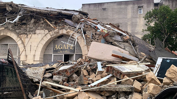 튀르키예 동남부 하타이주 안타키아에서 안디옥개신교회가 대규모 지진으로 무너진 모습 (사진=기독교대한감리회 제공)